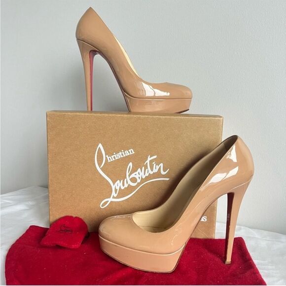 CHRISTIAN LOUBOUTIN Beige Bianca Iriza Prive So Kate Platform 140